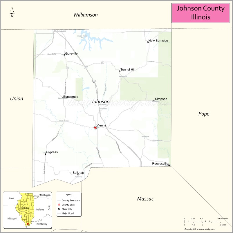 Map of Johnson County, Illinois