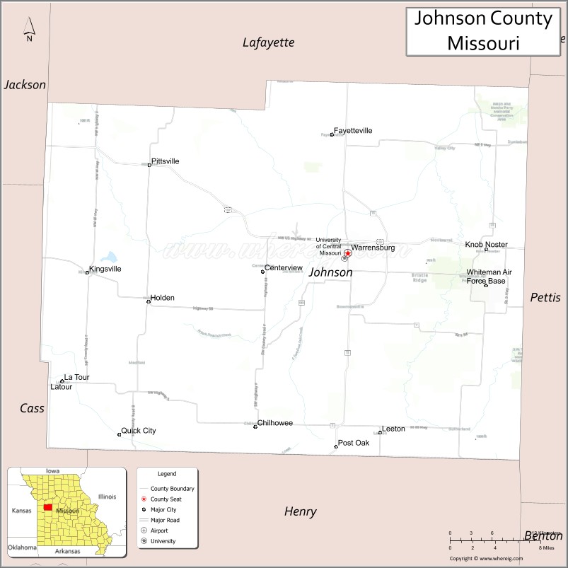 Map of Johnson County, Missouri
