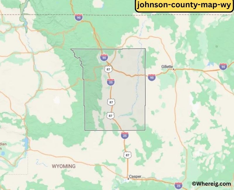 Map of Johnson County, Wyoming