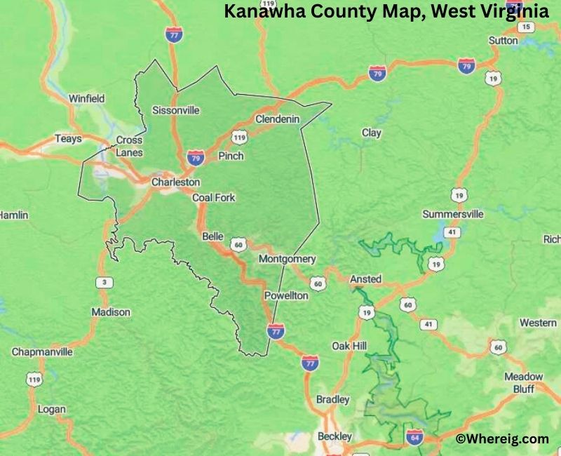 Map of Kanawha County, West Virginia