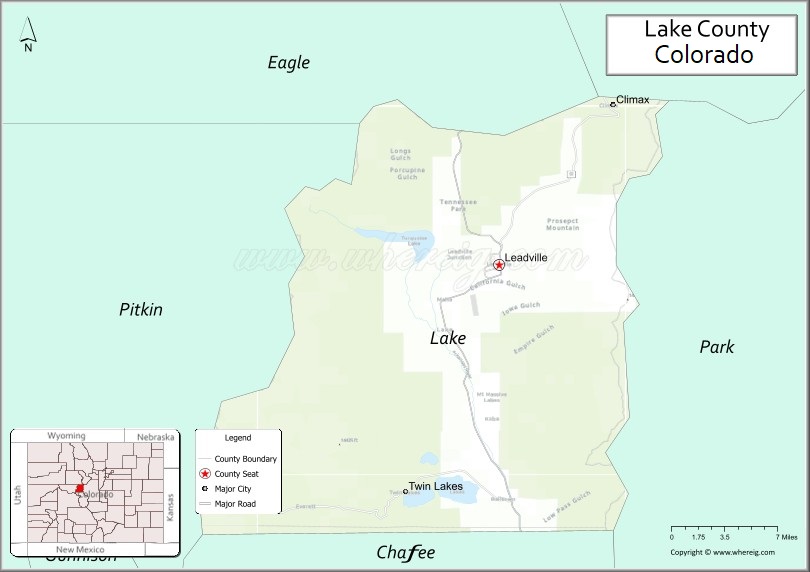 Map of Lake County, Colorado