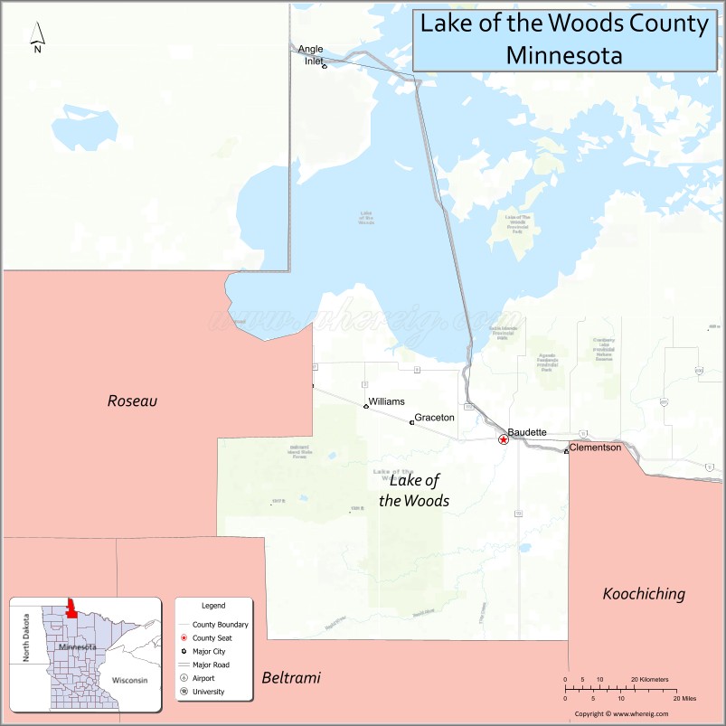 Map of Lake County, Minnesota