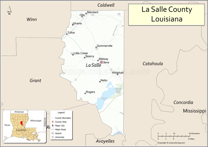 Map of LaSalle Parish, Louisiana