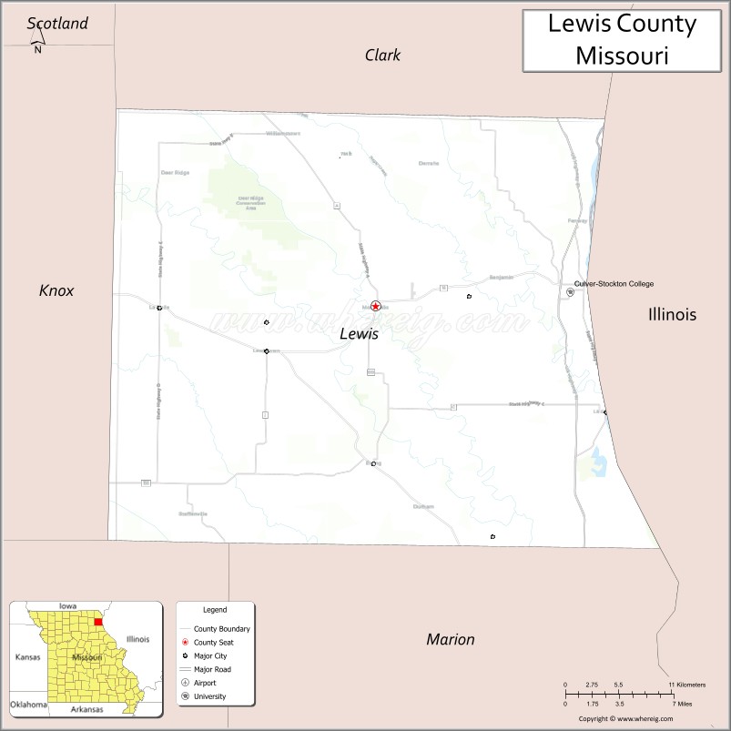 Map of Lewis County, Missouri