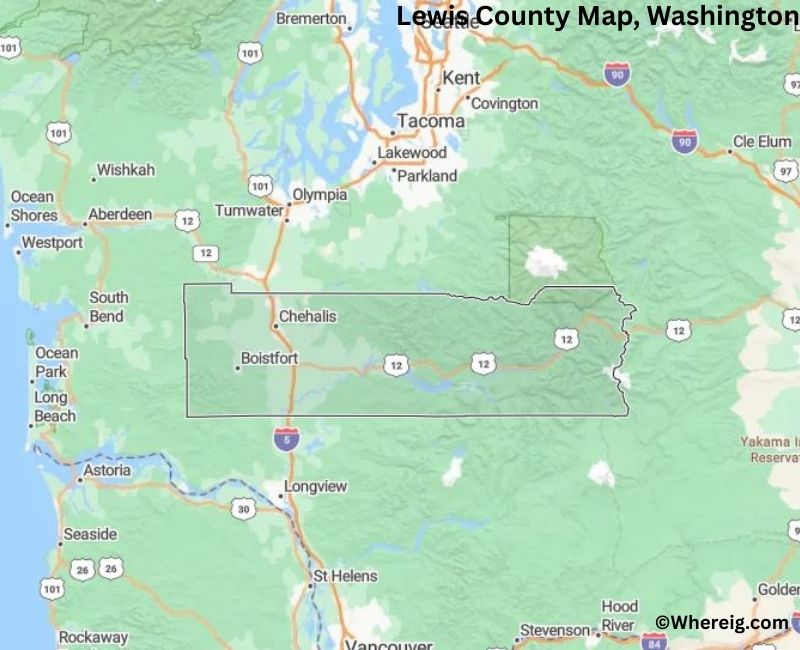 Map of Lewis County, Washington
