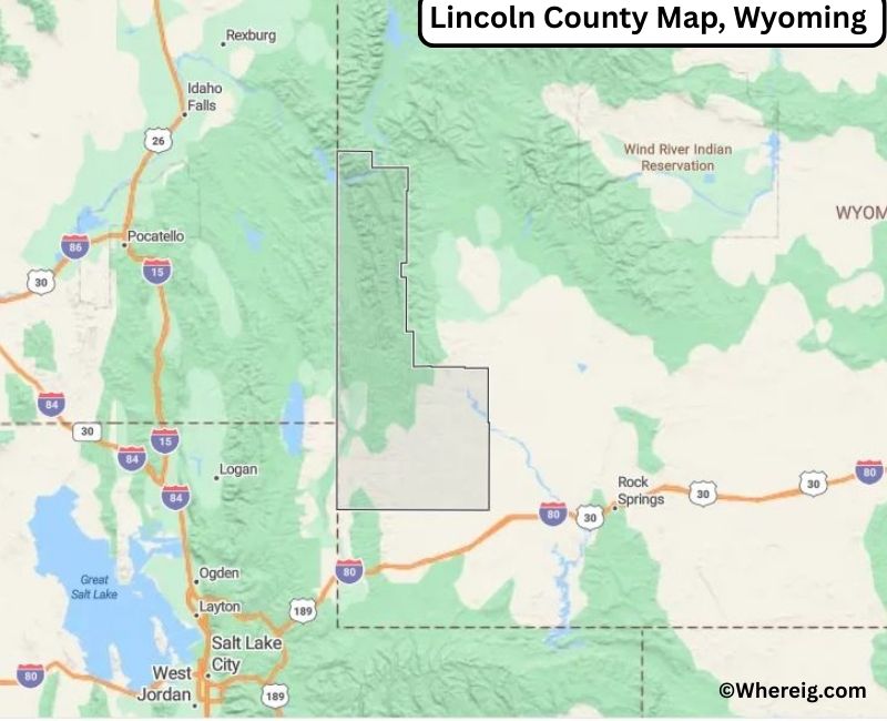 Map of Lincoln County, Wyoming