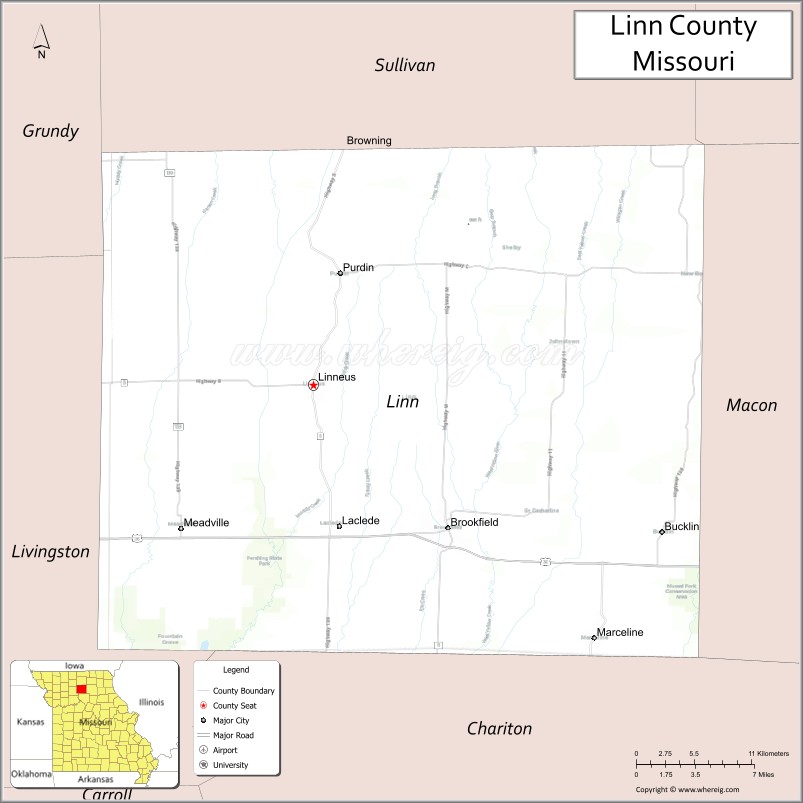 Map of Linn County, Missouri