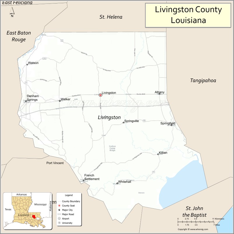 Map of Livingston Parish, Louisiana