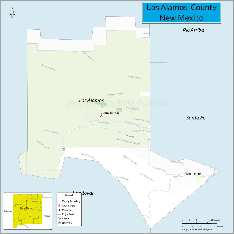 Map of Los Alamos County, New Mexico