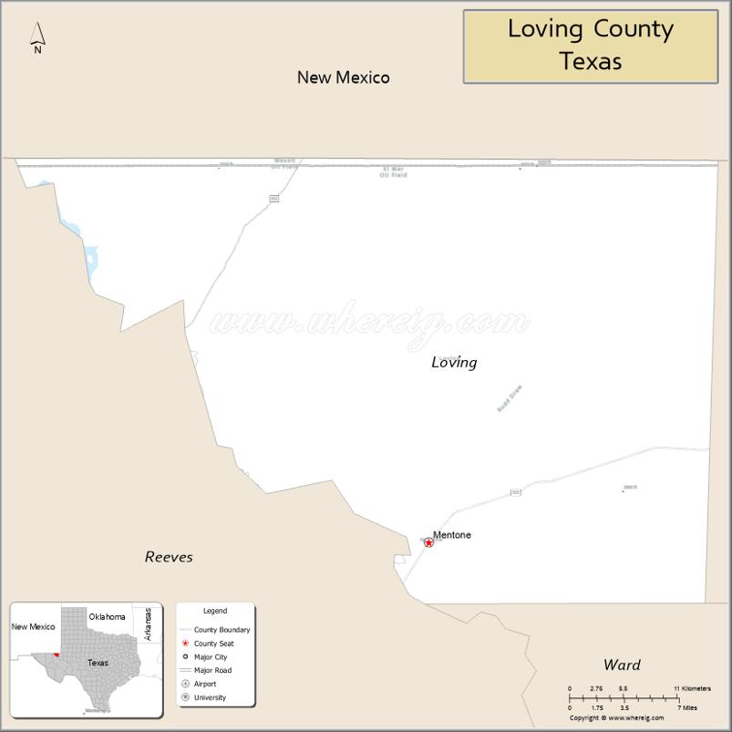 Map of Loving County, Texas