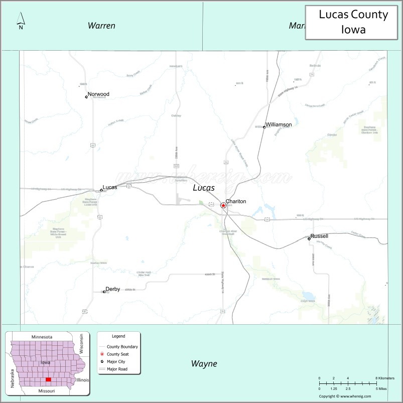 Map of Lucas County, Iowa