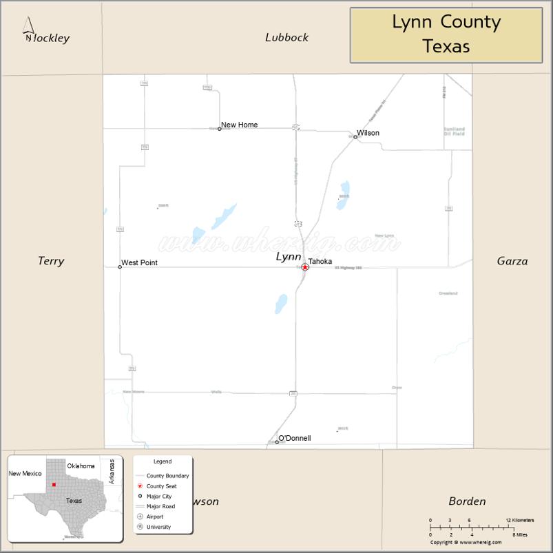 Map of Lynn County, Texas