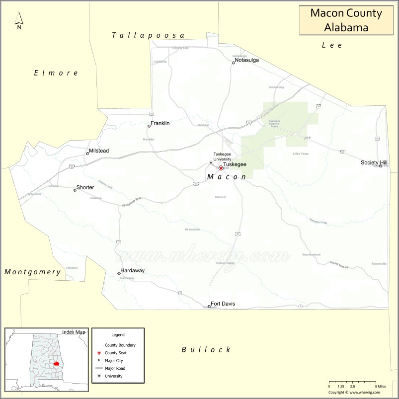 Map of Macon County, Alabama