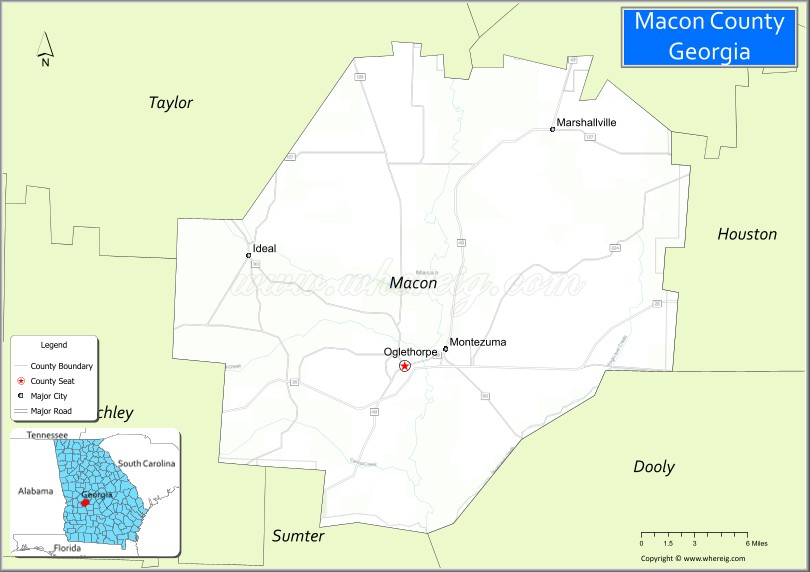 Map of Macon County, Georgia