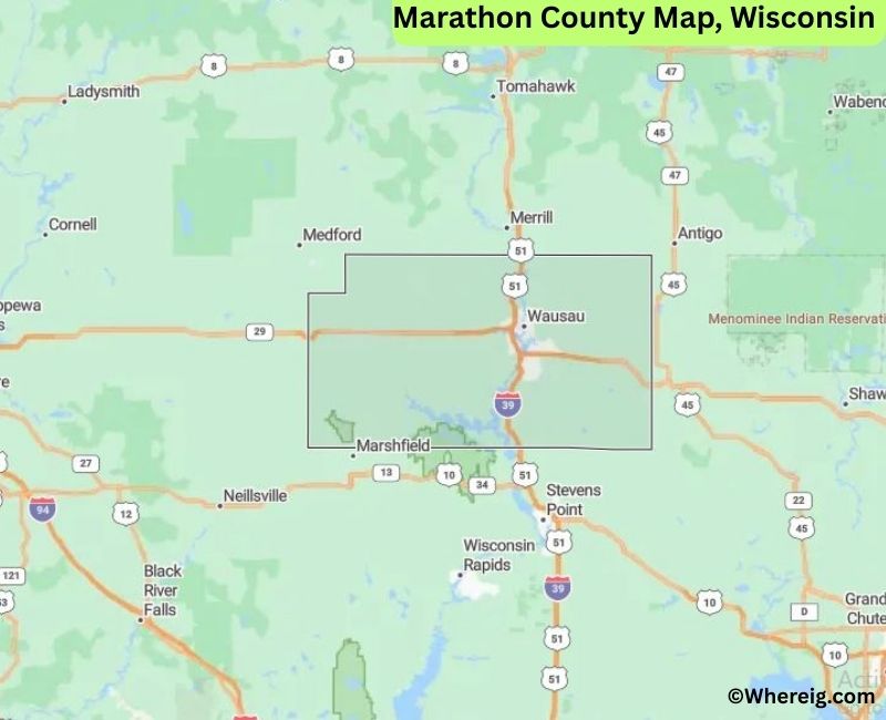 Map of Marathon County, Wisconsin