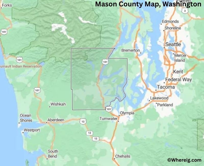 Map of Mason County, Washington