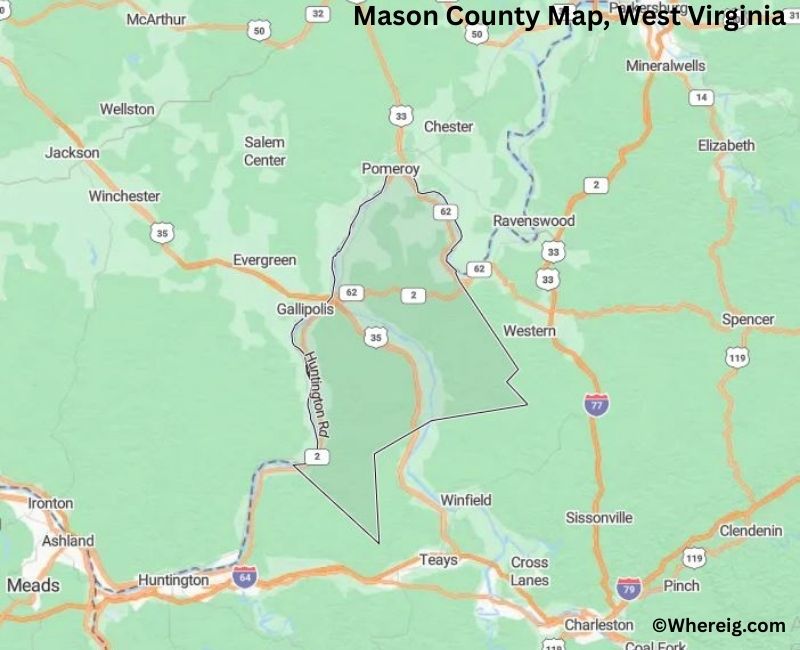 Map of Mason County, West Virginia