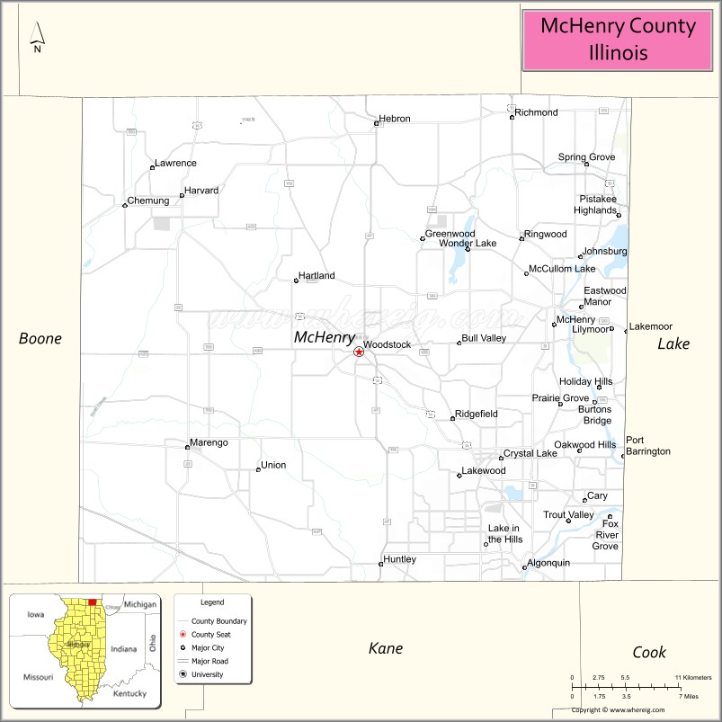 Map of McHenry County, Illinois