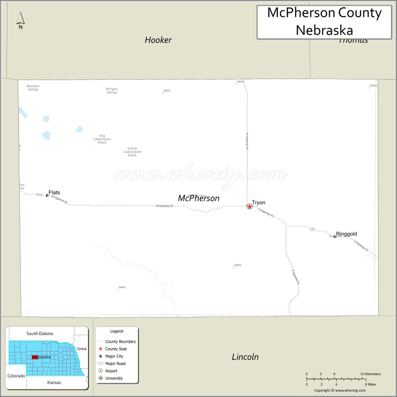 Map of McPherson County, Nebraska