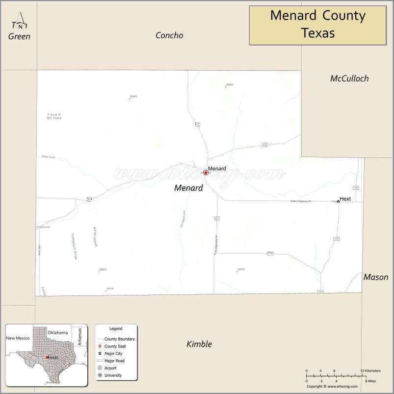 Map of Menard County, Texas