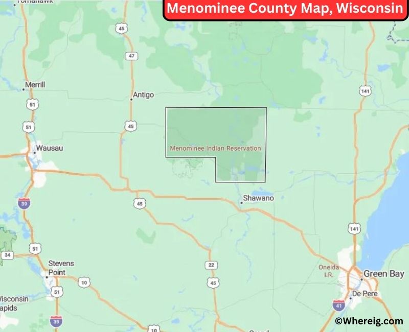 Map of Menominee County, Wisconsin