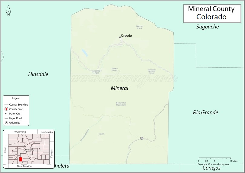 Map of Mineral County, Colorado