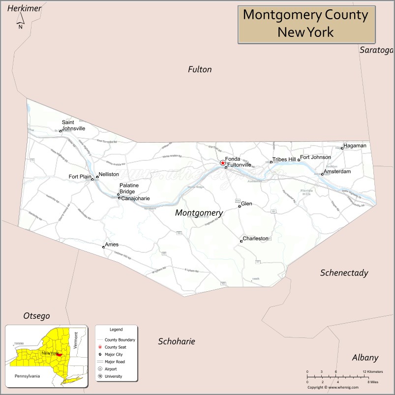 Map of Montgomery County, New York