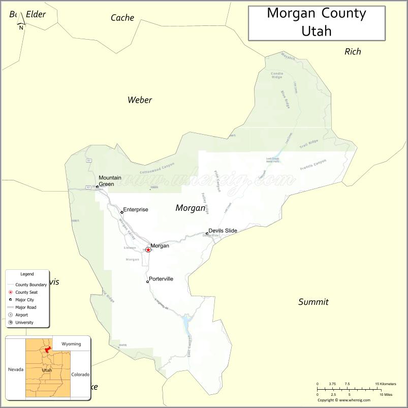 Map of Morgan County, Utah