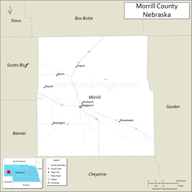 Map of Morrill County, Nebraska