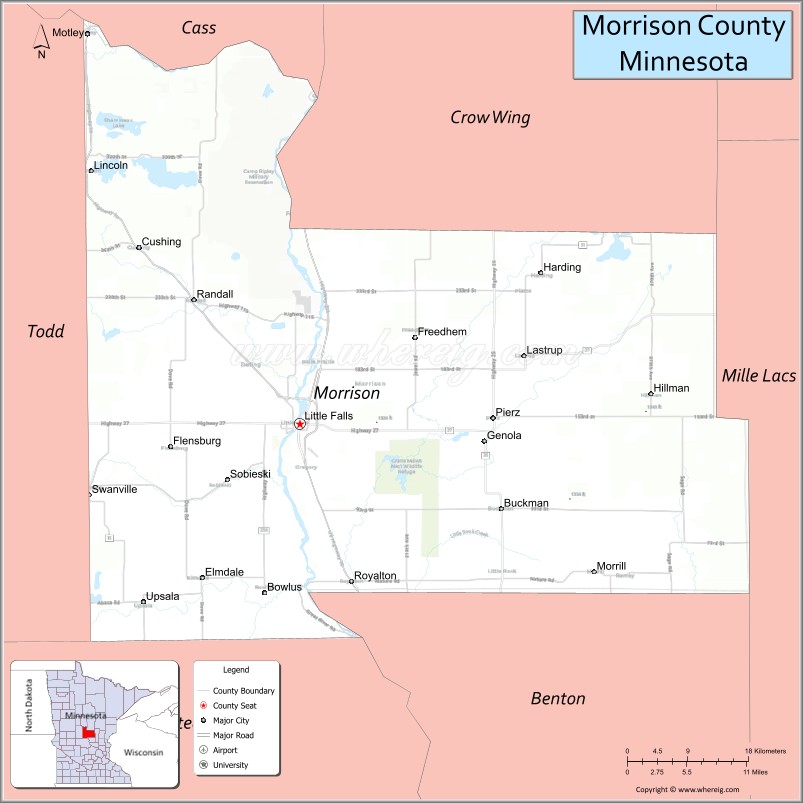 Map of Morrison County, Minnesota