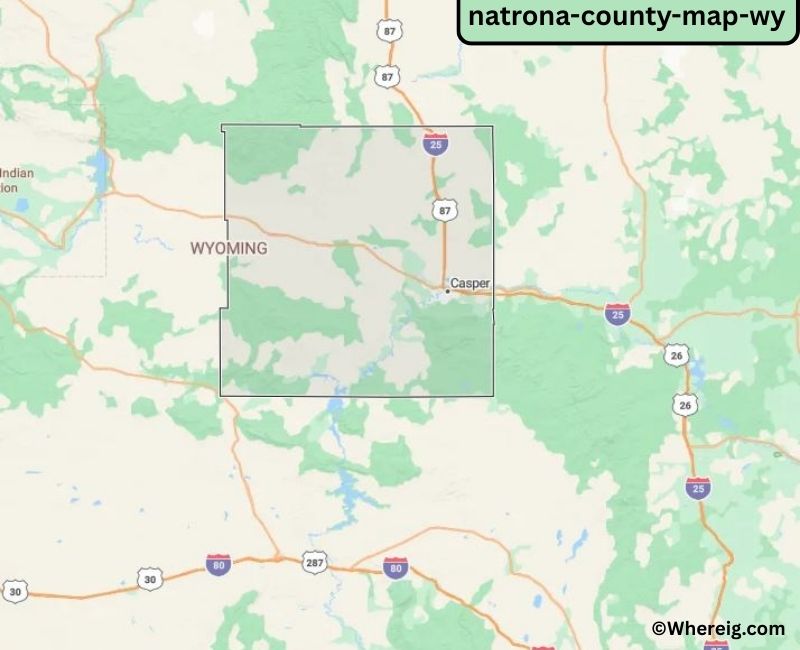 Map of Natrona County, Wyoming