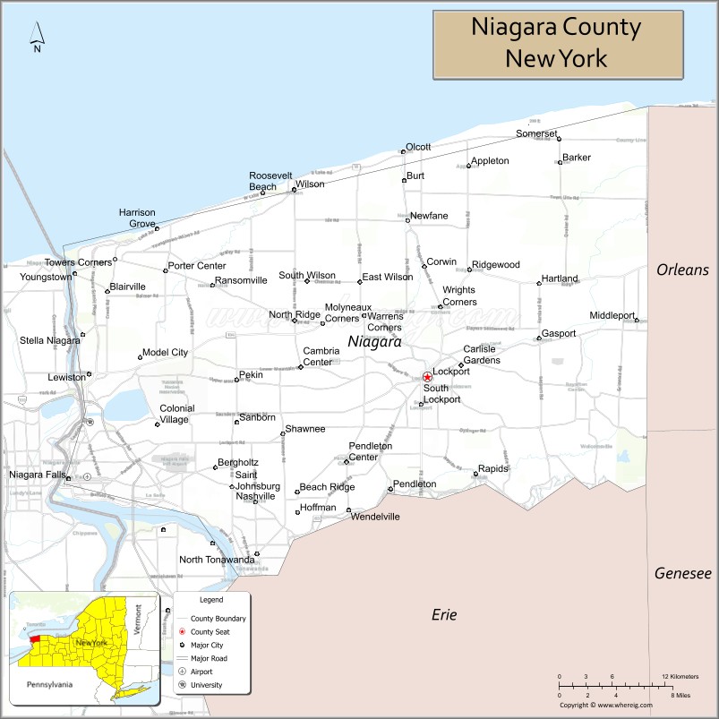 Map of Niagara County, New York