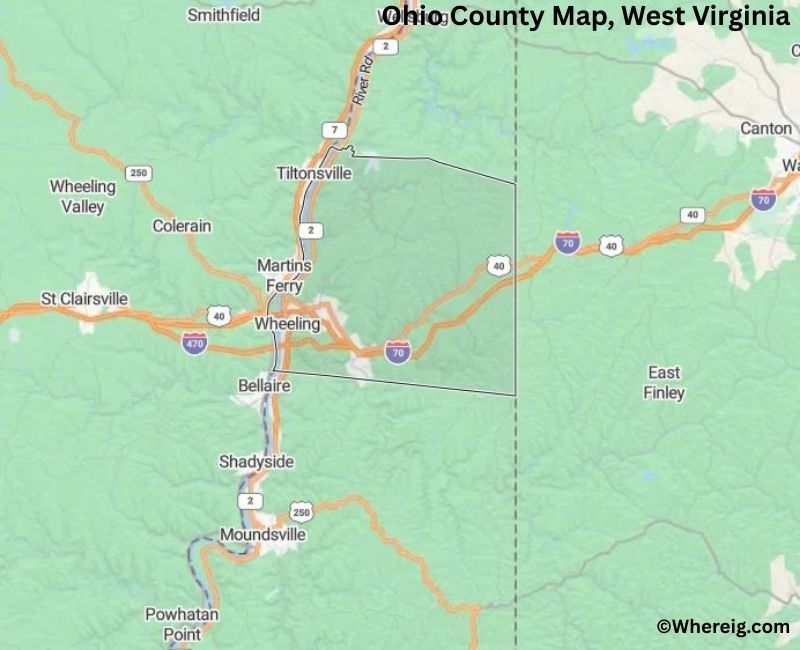Map of Ohio County, West Virginia
