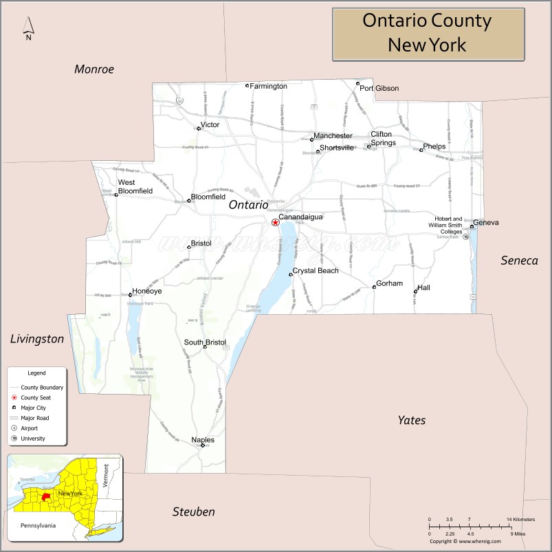 Map of Ontario County, New York