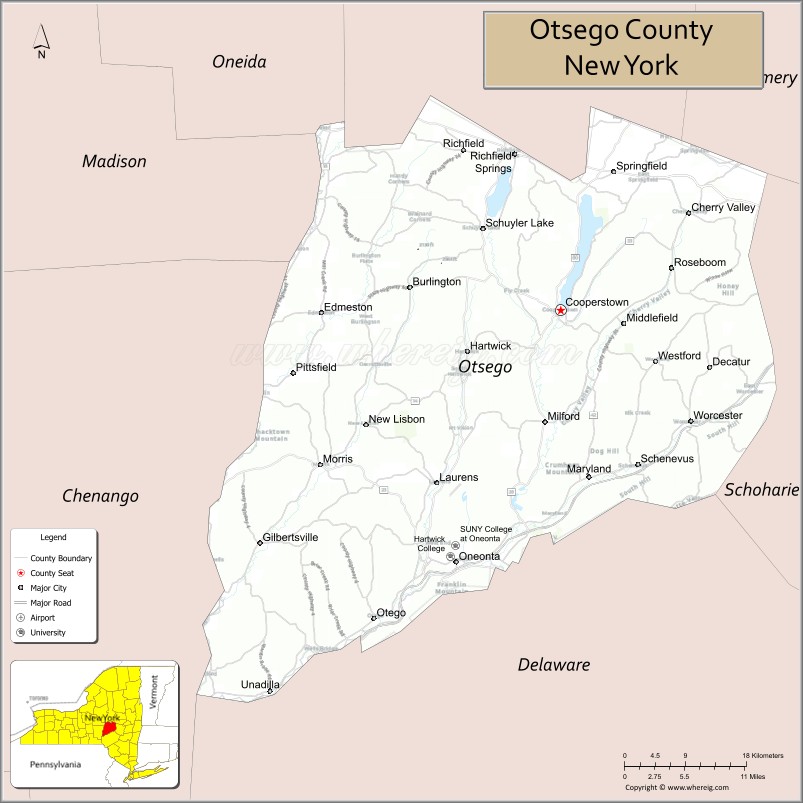 Map of Otsego County, New York