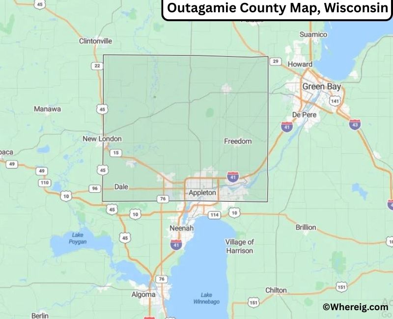 Map of Outagamie County, Wisconsin