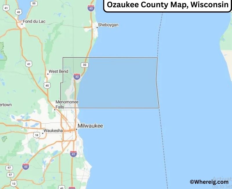 Map of Ozaukee County, Wisconsin