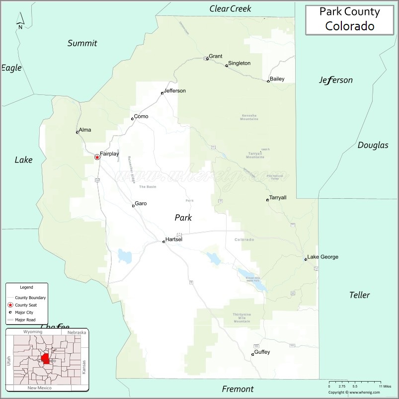 Map of Park County, Colorado