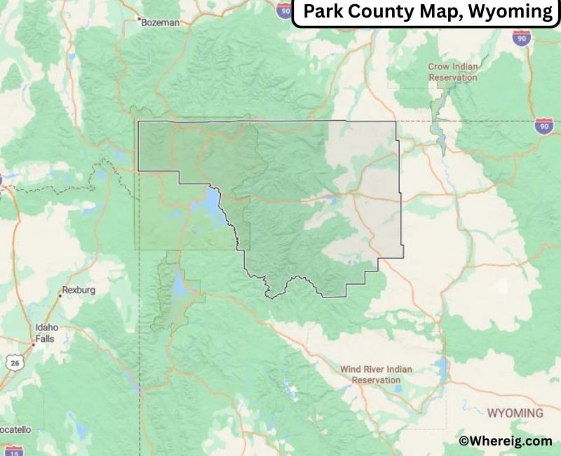 Map of Park County, Wyoming
