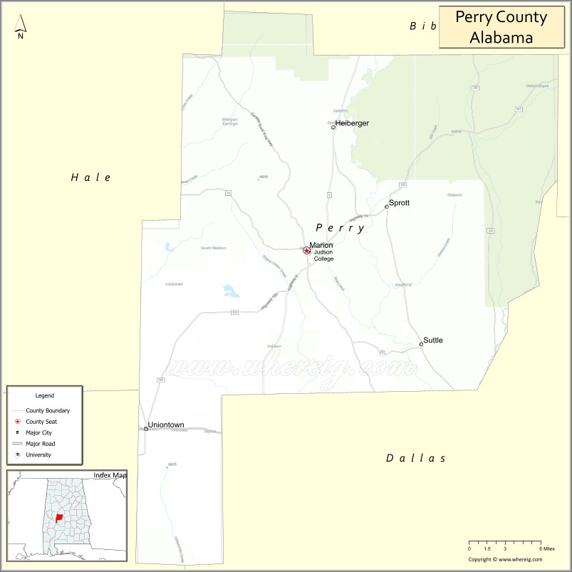 Map of Perry County, Alabama