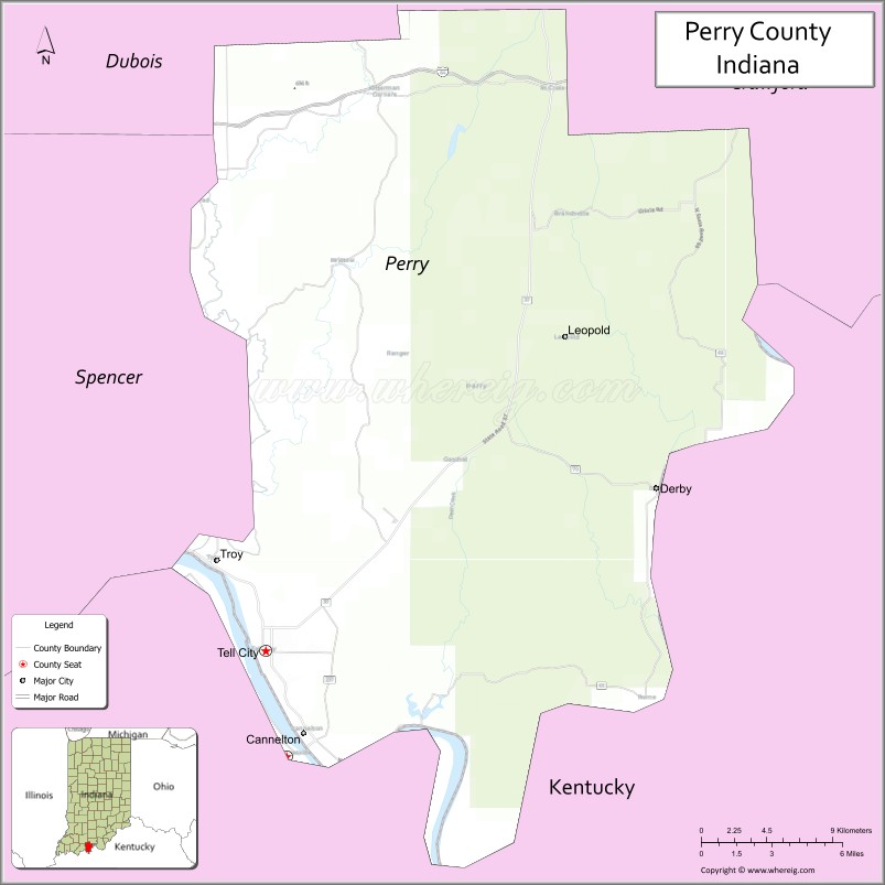 Map of Perry County, Indiana