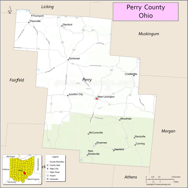 Map of Perry County, Ohio