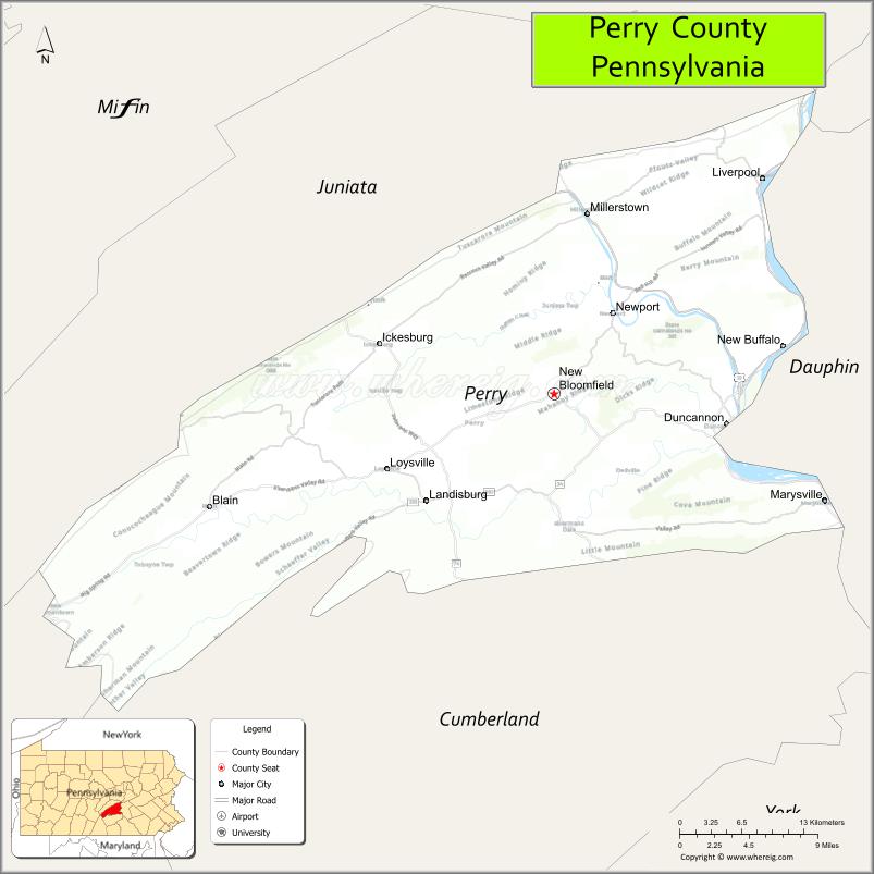 Map of Perry County, Pennsylvania
