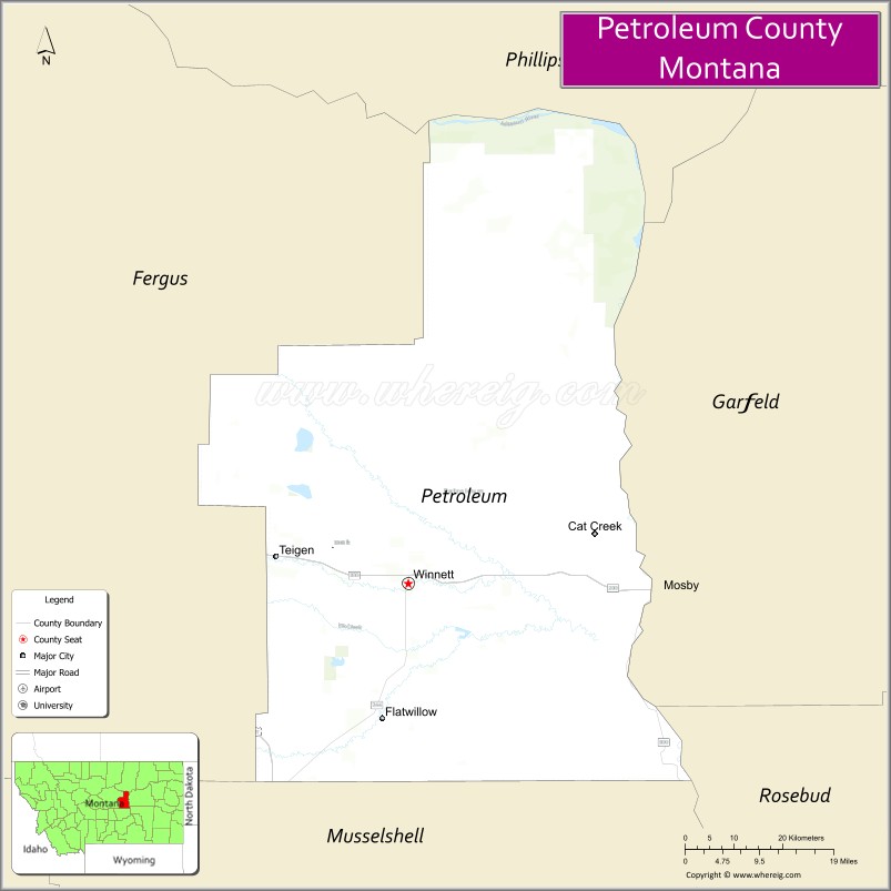 Map of Petroleum County, Montana