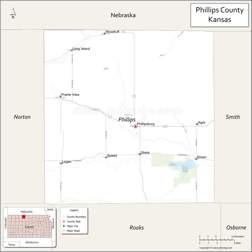 Map of Phillips County, Kansas