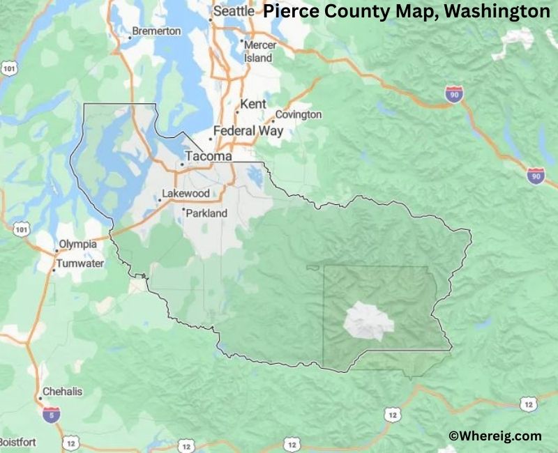 Map of Pierce County, Washington