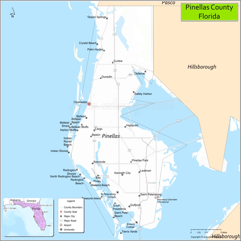 Map of Pinellas County, Florida