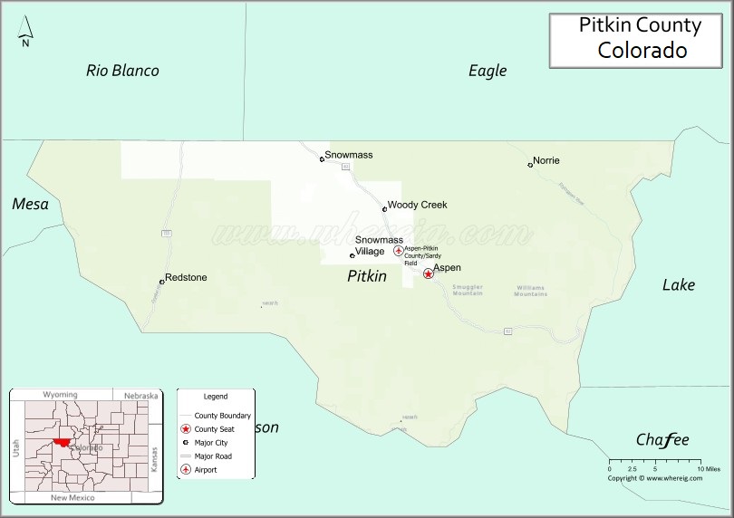Map of Pitkin County, Colorado
