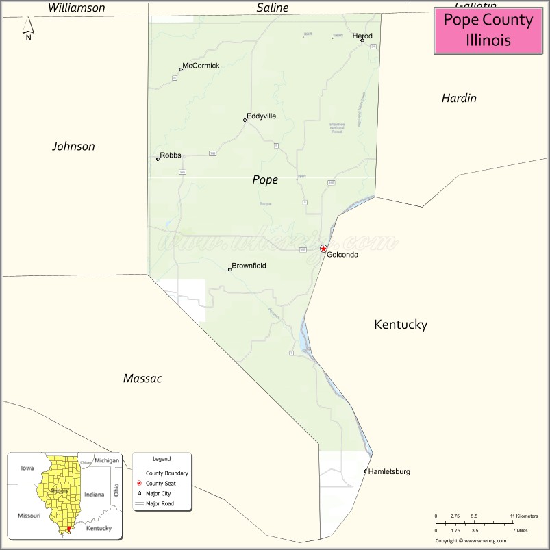 Map of Pope County, Illinois