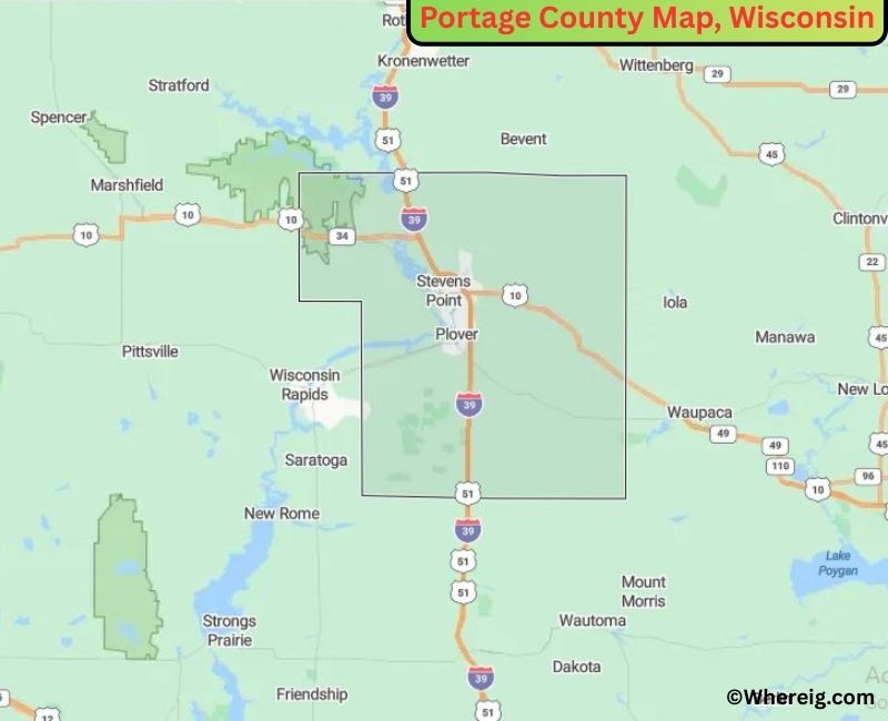 Map of Portage County, Wisconsin